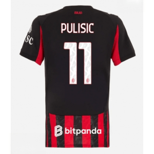 Echipament fotbal AC Milan Christian Pulisic #11 Tricou Acasa 2025-26 pentru femei mânecă scurtă