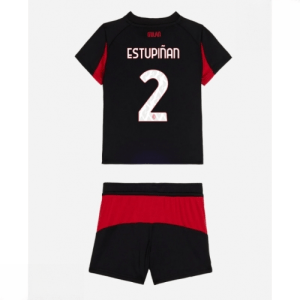 Echipament fotbal AC Milan Pervis Estupinan #2 Tricou Acasa 2025-26 pentru copii set