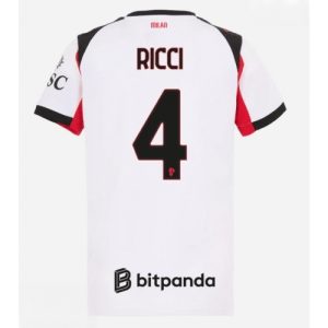 Echipament fotbal AC Milan Samuele Ricci #4 Tricou Deplasare 2025-26 pentru femei mânecă scurtă