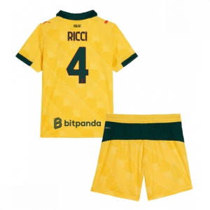 Echipament fotbal AC Milan Samuele Ricci #4 Tricou Treilea 2025-26 pentru copii set