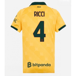 Echipament fotbal AC Milan Samuele Ricci #4 Tricou Treilea 2025-26 pentru femei mânecă scurtă