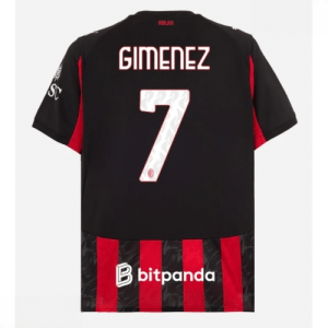 Echipament fotbal AC Milan Santiago Gimenez #7 Tricou Acasa 2025-26 pentru bărbați