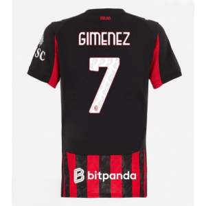 Echipament fotbal AC Milan Santiago Gimenez #7 Tricou Acasa 2025-26 pentru femei mânecă scurtă