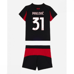 Echipament fotbal AC Milan Strahinja Pavlovic #31 Tricou Acasa 2025-26 pentru copii set