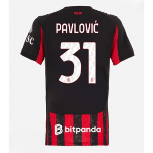 Echipament fotbal AC Milan Strahinja Pavlovic #31 Tricou Acasa 2025-26 pentru femei mânecă scurtă