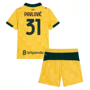 Echipament fotbal AC Milan Strahinja Pavlovic #31 Tricou Treilea 2025-26 pentru copii set