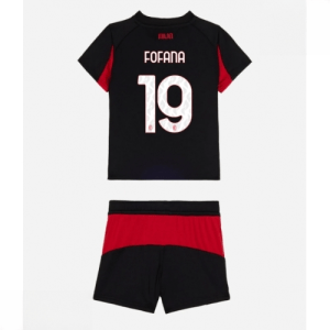 Echipament fotbal AC Milan Youssouf Fofana #19 Tricou Acasa 2025-26 pentru copii set