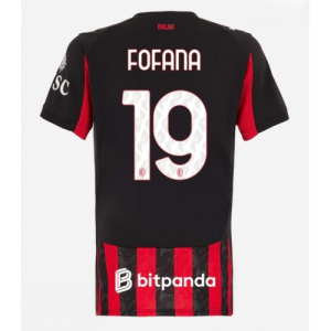 Echipament fotbal AC Milan Youssouf Fofana #19 Tricou Acasa 2025-26 pentru femei mânecă scurtă