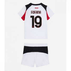 Echipament fotbal AC Milan Youssouf Fofana #19 Tricou Deplasare 2025-26 pentru copii set