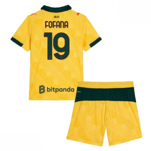 Echipament fotbal AC Milan Youssouf Fofana #19 Tricou Treilea 2025-26 pentru copii set