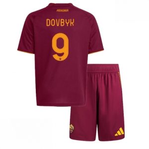 Echipament fotbal AS Roma Artem Dovbyk #9 Tricou Acasa 2025-26 pentru copii tricou și pantaloni