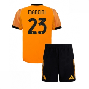 Echipament fotbal AS Roma Gianluca Mancini #23 Tricou Deplasare 2025-26 pentru copii tricou și pantaloni