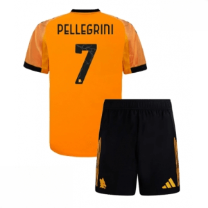 Echipament fotbal AS Roma Lorenzo Pellegrini #7 Tricou Deplasare 2025-26 pentru copii tricou și pantaloni