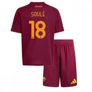 Echipament fotbal AS Roma Matias Soule #18 Tricou Acasa 2025-26 pentru copii tricou și pantaloni