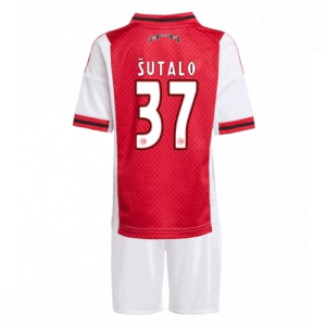 Echipament fotbal Ajax Josip Sutalo #37 Tricou Acasa 2025-26 pentru copii tricou și pantaloni