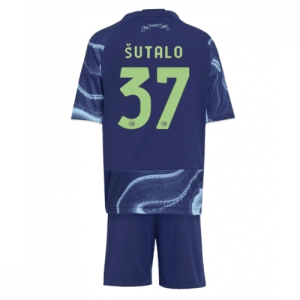 Echipament fotbal Ajax Josip Sutalo #37 Tricou Deplasare 2025-26 pentru copii tricou și pantaloni