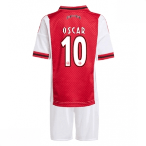 Echipament fotbal Ajax Oscar Gloukh #10 Tricou Acasa 2025-26 pentru copii tricou și pantaloni
