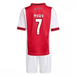 Echipament fotbal Ajax Raul Moro #7 Tricou Acasa 2025-26 pentru copii tricou și pantaloni