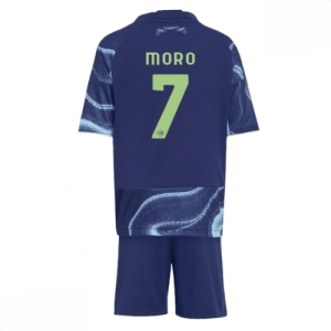 Echipament fotbal Ajax Raul Moro #7 Tricou Deplasare 2025-26 pentru copii tricou și pantaloni