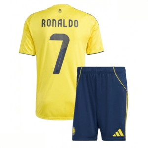 Echipament fotbal Al-Nassr Cristiano Ronaldo #7 Tricou Acasa 2025-26 pentru copii tricou și pantaloni
