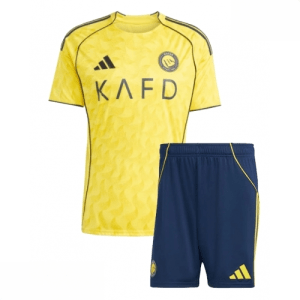 Echipament fotbal Al-Nassr Tricou Acasa 2025-26 pentru copii tricou și pantaloni