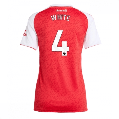 Echipament fotbal Arsenal Ben White #4 Tricou Acasa 2025-26 pentru femei mânecă scurtă 1 Echipament fotbal Arsenal Ben White #4 Tricou Acasa 2025-26 pentru femei mânecă scurtă