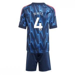 Echipament fotbal Arsenal Ben White #4 Tricou Deplasare 2025-26 pentru copii + pantaloni scurți