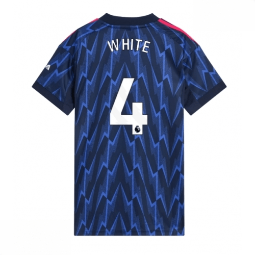 Echipament fotbal Arsenal Ben White #4 Tricou Deplasare 2025-26 pentru femei mânecă scurtă 1 Echipament fotbal Arsenal Ben White #4 Tricou Deplasare 2025-26 pentru femei mânecă scurtă