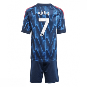 Echipament fotbal Arsenal Bukayo Saka #7 Tricou Deplasare 2025-26 pentru copii + pantaloni scurți