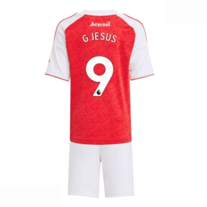 Echipament fotbal Arsenal Gabriel Jesus #9 Tricou Acasa 2025-26 pentru copii + pantaloni scurți