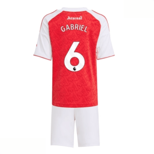 Echipament fotbal Arsenal Gabriel Magalhaes #6 Tricou Acasa 2025-26 pentru copii + pantaloni scurți