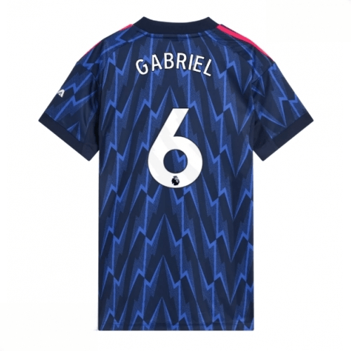 Echipament fotbal Arsenal Gabriel Magalhaes #6 Tricou Deplasare 2025-26 pentru femei mânecă scurtă 1 Echipament fotbal Arsenal Gabriel Magalhaes #6 Tricou Deplasare 2025-26 pentru femei mânecă scurtă