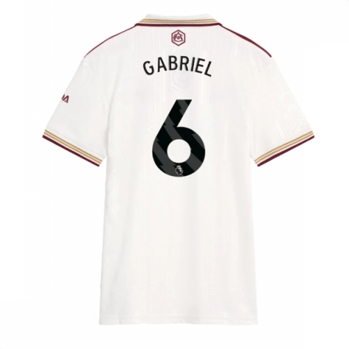 Echipament fotbal Arsenal Gabriel Magalhaes #6 Tricou Treilea 2025-26 pentru femei mânecă scurtă 1 Echipament fotbal Arsenal Gabriel Magalhaes #6 Tricou Treilea 2025-26 pentru femei mânecă scurtă