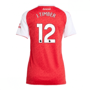 Echipament fotbal Arsenal Jurrien Timber #12 Tricou Acasa 2025-26 pentru femei mânecă scurtă