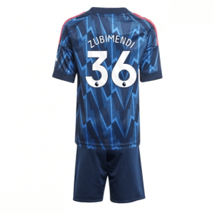 Echipament fotbal Arsenal Martin Zubimendi #36 Tricou Deplasare 2025-26 pentru copii + pantaloni scurți