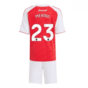 Echipament fotbal Arsenal Mikel Merino #23 Tricou Acasa 2025-26 pentru copii + pantaloni scurți