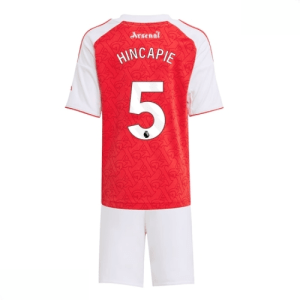 Echipament fotbal Arsenal Piero Hincapie #5 Tricou Acasa 2025-26 pentru copii + pantaloni scurți