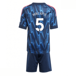 Echipament fotbal Arsenal Piero Hincapie #5 Tricou Deplasare 2025-26 pentru copii + pantaloni scurți