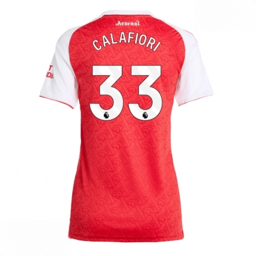 Echipament fotbal Arsenal Riccardo Calafiori #33 Tricou Acasa 2025-26 pentru femei mânecă scurtă 1 Echipament fotbal Arsenal Riccardo Calafiori #33 Tricou Acasa 2025-26 pentru femei mânecă scurtă