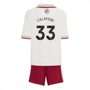 Echipament fotbal Arsenal Riccardo Calafiori #33 Tricou Treilea 2025-26 pentru copii + pantaloni scurți