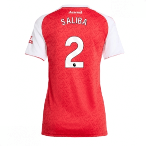 Echipament fotbal Arsenal William Saliba #2 Tricou Acasa 2025-26 pentru femei mânecă scurtă