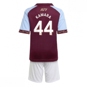 Echipament fotbal Aston Villa Boubacar Kamara #44 Tricou Acasa 2025-26 pentru copii tricou și pantaloni