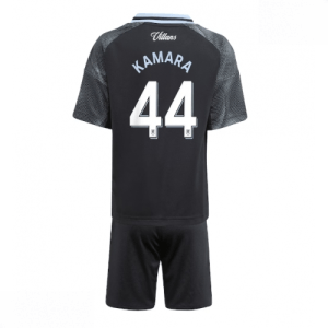 Echipament fotbal Aston Villa Boubacar Kamara #44 Tricou Deplasare 2025-26 pentru copii tricou și pantaloni