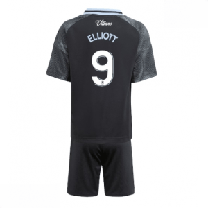 Echipament fotbal Aston Villa Harvey Elliott #9 Tricou Deplasare 2025-26 pentru copii tricou și pantaloni