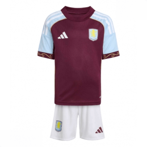 Echipament fotbal Aston Villa Tricou Acasa 2025-26 pentru copii tricou și pantaloni