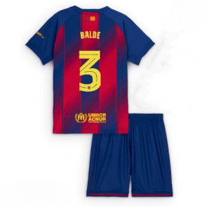 Echipament fotbal Barcelona copii Alejandro Balde #3 Tricou Acasa 2025-26 pentru set fotbal