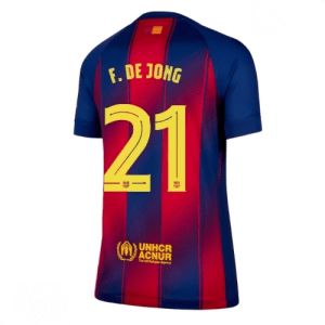 Echipament fotbal Barcelona Frenkie de Jong #21 Tricou Acasa 2025-26 pentru femei mânecă scurtă