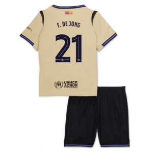 Echipament fotbal Barcelona copii Frenkie de Jong #21 Tricou Deplasare 2025-26 pentru set fotbal