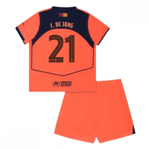 Echipament fotbal Barcelona copii Frenkie de Jong #21 Tricou Treilea 2025-26 pentru set fotbal