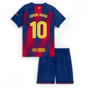 Echipament fotbal Barcelona copii Lamine Yamal #10 Tricou Acasa 2025-26 pentru set fotbal